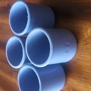 La Fermiere Ceramic Glazed Powder Blue  Reuseable Jars Qty 4